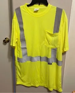 Men’s Class 2 High Visibility Reflective Safety Shirt Pocket 22” P2P  Medium - Picture 1 of 4