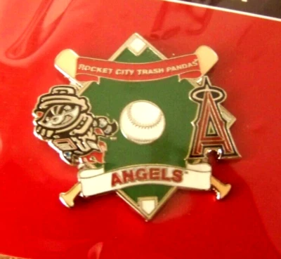 Rocket City Trash Pandas LA Los Angeles Angels pin AA Affiliate MiLB MLB c43054 - Image 1 of 4