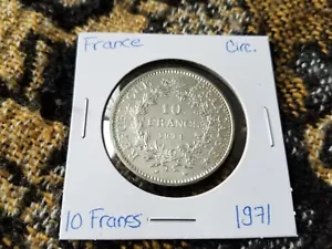 France 10 Francs 1971 Silver Circulated - Standard Issue - Picture 1 of 2