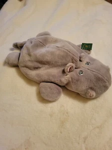 Morbidelli De.car Gray Hippo Large Plush Toy 20" Hippopotamus Stuffed Animal NWT - Picture 1 of 12