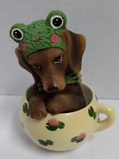 PREOWNED Cups Of Affection Feeling Hoppy Dachshund In Frog Hat Kayomi Harai 