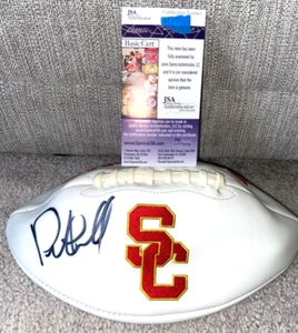 PETE CARROLL SIGNED USC TROJANS LOGO FOOTBALL SUPER BOWL SEATTLE SEAHAWKS JSA C - Picture 1 of 2