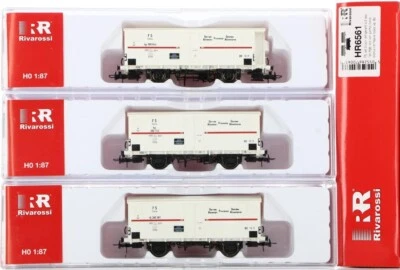 Rivarossi Hr6561 Set 3 wagons Hgb with wooden slatted body, one with guardhouse. - Image 1 of 3