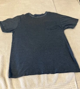 Quicksilver Boys Size XL Blue Striped T-shirt With Pocket - Picture 1 of 6