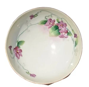 Vintage Hand Painted Purple Violets Nippon 3 Footed Bowl, Candy/Nut Dish - Picture 1 of 12