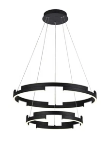 Lámpara de Araña Para LED Dos Círculos Diseño Moderno Negro Mate RD-0650 - Imagen 1 de 2
