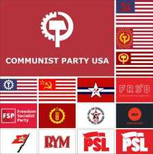 Drapeau communiste du parti américain CPUSA BGF FRSO FSP travailliste PLP PSL RCP RYM SEP WWP PRA