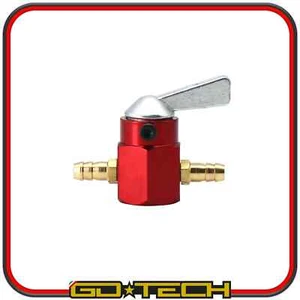 RUBINETTO BENZINA IN LINEA TUBO 6mm ROSSO Manuale UNIVERSALE MOTO SCOOTER KART - Imagen 1 de 1