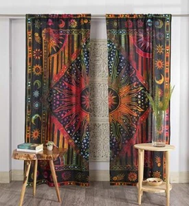 Mandala Curtain Hippie Tapestry Room Decor Boho Indian Tie Dye Wall Drapes Panel - Picture 1 of 2