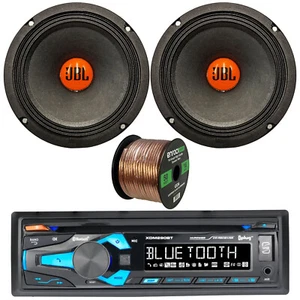 Dual XDM290BT 1-DIN Bluetooth Receiver 2x 6.5" 300W Woofer Car Speakers + Wire - Picture 1 of 4