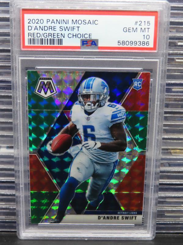 2020 Mosaic D'Andre Swift Choice Red Green Prizm Rookie RC #215 PSA 10 Lions