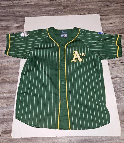 Vintage Oakland Athletics Starter Jersey Pinstripes American League MLB Elephant Cover