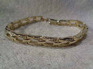 Vintage White Stones Gold Tone Wrap Bracelet - Picture 1 of 2