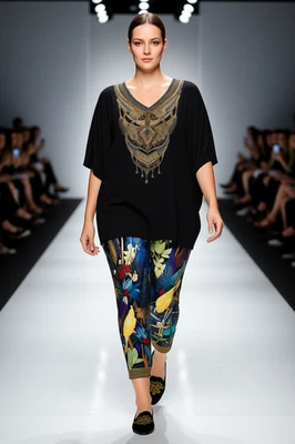 NEW $499 RAINBOW ROOM V NECK BAT SLEEVE DRESS TOP TEE VISCOSE CRYSTALS ONE SIZE - Image 1 of 4