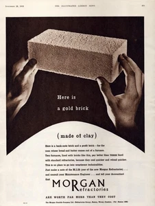 Morgan Refractories Print Ad 1953 Morgan Crucible Neston Cheshire Clay Brick - Picture 1 of 1