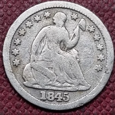 1845 Seated Liberty Half Dime 5c Better Grade #96033 - Image 1 of 2