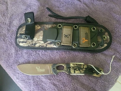 Cuchillo de caza Browning Hell's Canyon y funda táctica, espiga esquelética completa Foto 1 de 4