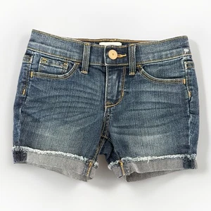 Blue Jean Girls Size 5 Old Navy Denim Adjustable Waist Cut Off Shorts Bottoms ￼ - Picture 1 of 5