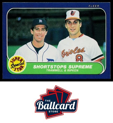 Fleer #633 Shortstops Supreme 1986 Alan Trammell/Cal Ripken, Jr. Foto 1 de 2