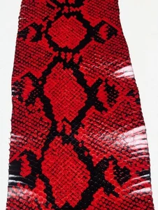 Python Printed Elaphe Snake Skin Snakeskin Leather Red 5.25x56" - Picture 1 of 3
