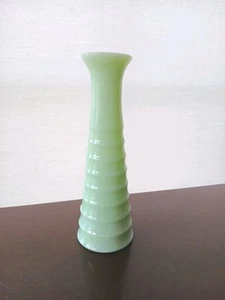 Jarrón vintage Jeanette JADEITE vidrio colmena Art Deco 6" **¡BRILLA!! - Imagen 1 de 9