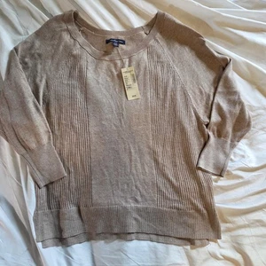 American Eagle Knit Tan Sweater Sz XS NWT 3/4 Sleeve Soft - Picture 1 of 11