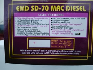 MTH BNSF 20-2190 SD70 - Picture 1 of 11