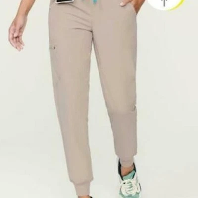 Nuevo con etiquetas Pantalón Figs 5XLS Beige Tansen Pierna Exfoliante Bolsillo Cintura Elástica Cordón Foto 1 de 4