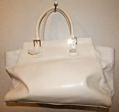 NUEVO BOLSO GRANDE CUIR ROSA CREMA CUERO LISO Foto 1 de 4