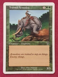Magic The Gathering 7TH EDITION TRAINED ARMODON green card MTG - Picture 1 of 2