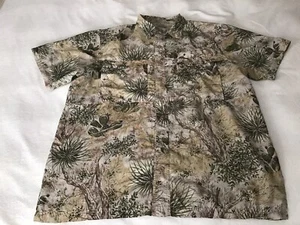 GAME GUARD DESERT BRUSH CAMO S/S BREATHABLE BUTTON SHIRT MEN-XL. EUC - Picture 1 of 4