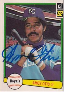 Amos Otis Royals 1982 Donruss, Royals SIGNED CARD AUTOGRAPHED 1969 Miracle Mets
