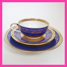 Hutschenreuther Selb Bavaria Tea Cup Cobalt Blue Gold & Bread Plate Frankfurt