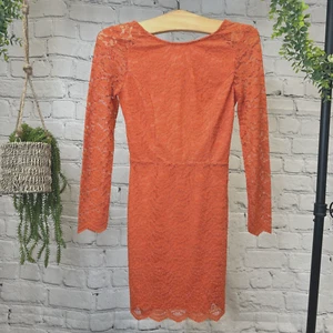 Top Shop Orange Lace Dress Mini Short Cut Out - Party - New UK Size 8 RRP £70 - Picture 1 of 17