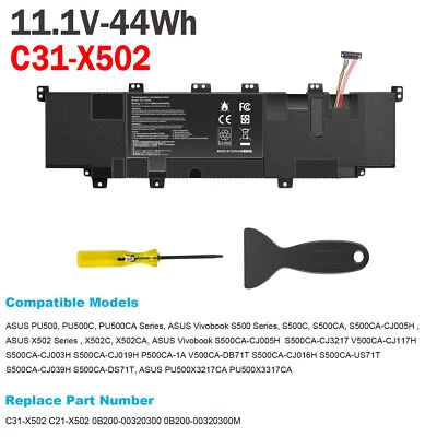 Batería C31-X502 para Asus VivoBook S500C PU500 V500C V500CA S500CA C21-X502 44WH Foto 1 de 4
