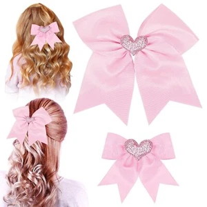 Jumbo Cheerleading Bow Girls' Classic Hair Bow Solid Color Bows with Alligato... - Picture 1 of 7