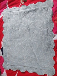 2 Shams Colchas Domingos Baumwollmischung blau Damast Matelasse gewellter Rand 25/20 - Bild 1 von 6