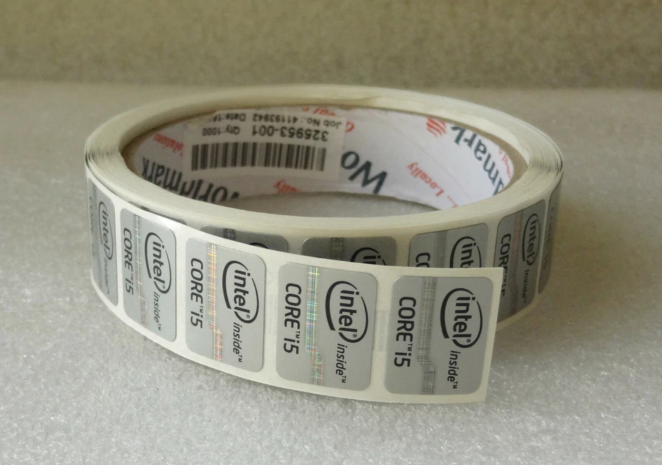 Lot of 50 Intel Core i5 Inside Stickers 2012 Ivy Bridge 15.5mm x 21mm - Image 1 of 2