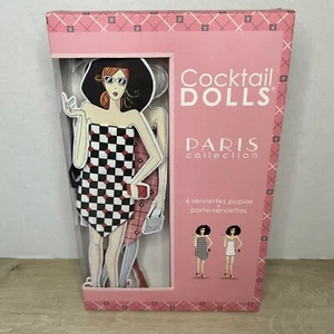 NIB 6 Cocktail Dolls Set Paris Collection Paper Napkins 9.75”x9.75” French - Picture 1 of 9
