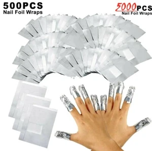 500PCS Aluminium Foil Nail Wraps Art Soak Off Gel Nail Polish Remover Cleaner US - Picture 1 of 9