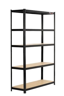 NEW Rhino Racking Boltless Garage Shelving Unit - 180x120x40cm, Black, 1000kg