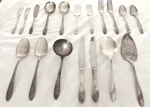 2 Place Setting Flatware Silverplate Starter Set with Some Servers, Queen Bess - Picture 1 of 1