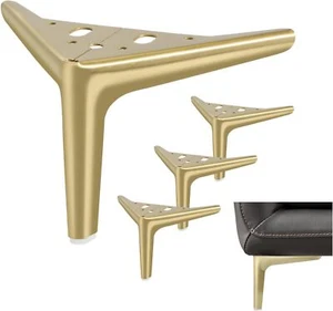4.7 inch Furniture Legs Brushed Gold Metal Legs for Furniture Set of 4 Modern - Picture 1 of 2
