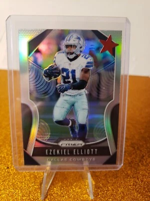 2019 Panini Prizm Silver Prizm Ezekiel Elliott Dallas Cowboys #38 Parallel - Image 1 of 2