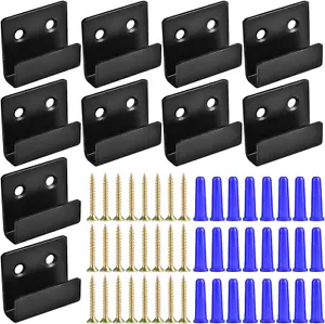 10 Pack Wall Mounted Mirror Clips Stainless Steel U Brackets with Screws Mirror - Picture 1 of 7