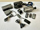 LOT OF 2 Sony CCD-TR6 & TR200 Video 8 HandyCam Camcorders W/ Access. Charger Bat