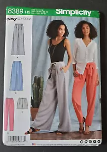 Simplicity 8389 Pattern Easy to Sew Pants Misses' Size 6-14 New Uncut - Picture 1 of 2