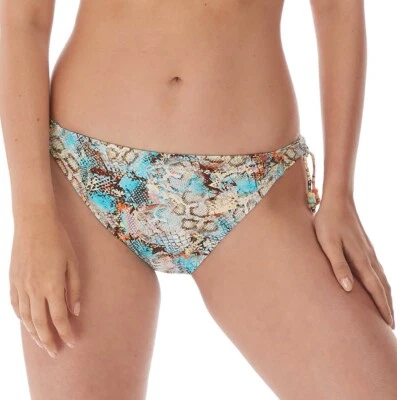 Nuevo calzoncillo de bikini Fantasie Manila talla XS 8 10 azul aguamarina helada envoltura lazos 6776 Foto 1 de 4