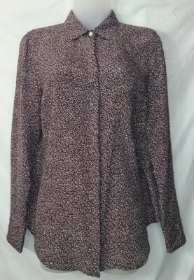 J. Blusa de seda Crew para mujer manga larga ligera con botones talla 8 Foto 1 de 4