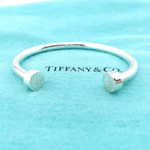 Return To Tiffany & Co. Sterlingsilber 5 mm breit Kreis Rand Manschette 7" im Armband - Bild 1 von 9